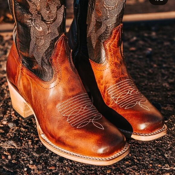 Freebird Dice Cognac Brown Western Boot Size 8 - Picture 5 of 5